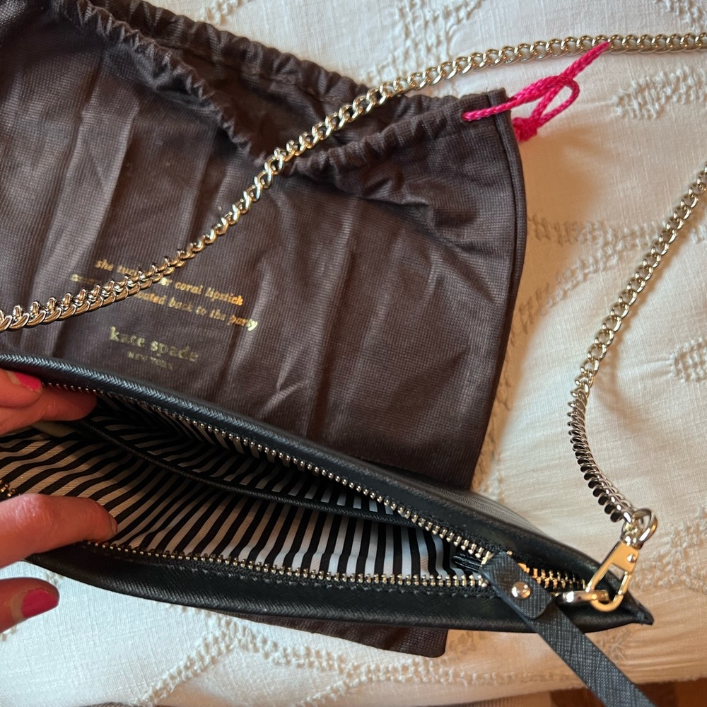 Kate spade black leather chain purse - Picture 5 of 6